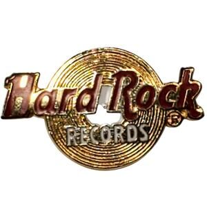 Hard Rock Records Gold Vinyl Record Disc Logo HR Pin